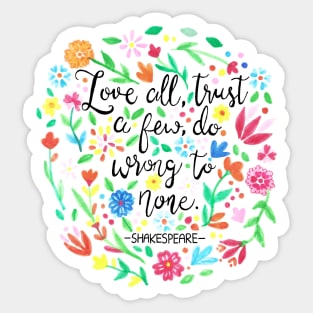 Shakespeare Quote Sticker